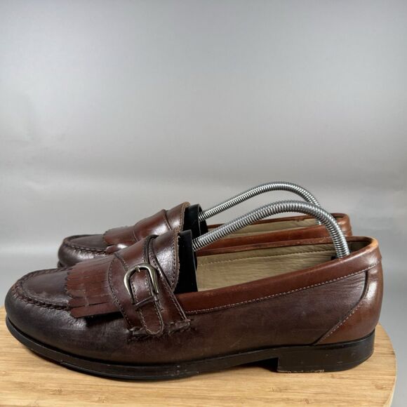 GH Bass Loafers Men’s 10 M Brown Kiltie Buckle Slip On Shoes - Picture 3 of 8